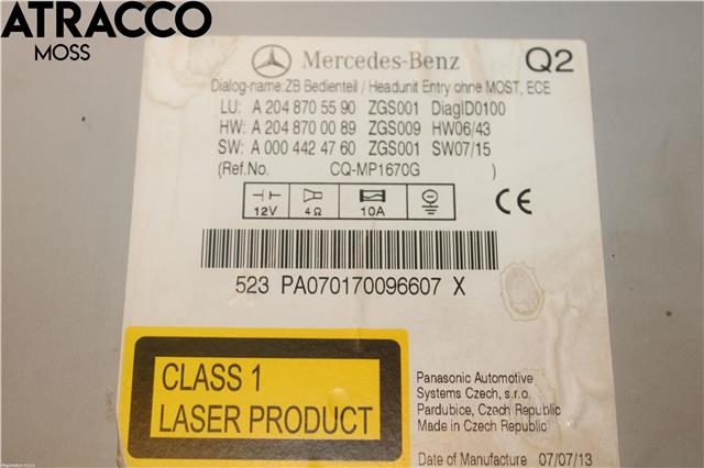 Bilstereo til Mercedes C-Klasse 2007-2011 (Fase 1) (W204) (W204) (A2048705590|)