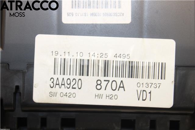 Instrumentpanel til VW Passat 2011-2015 (B7) (B7) (3AA920870A|)