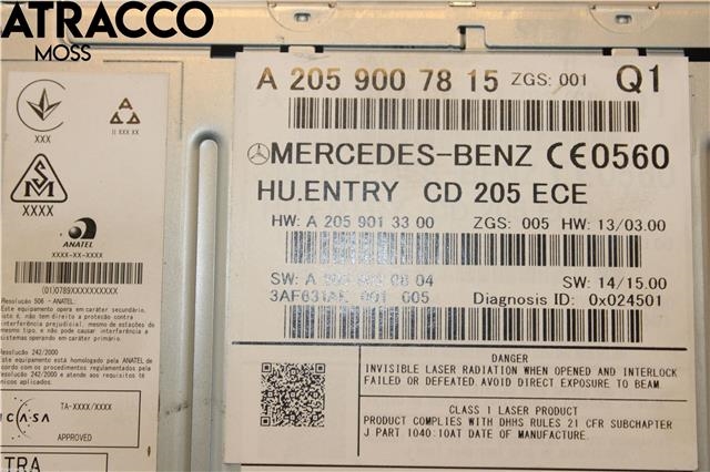 Bilstereo til Mercedes C-Klasse 2014-2018 (Fase 1) (W205) (W205) (A2059007815|)
