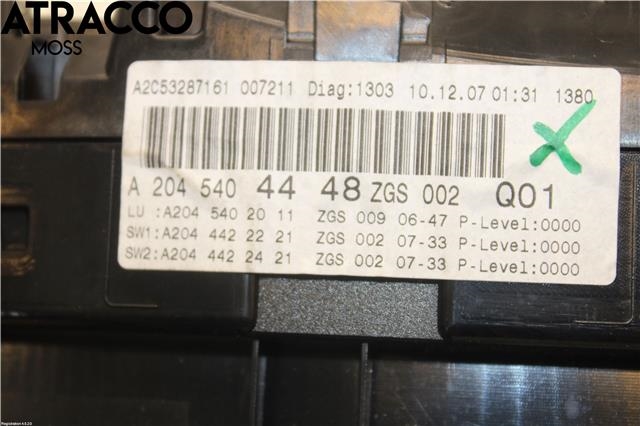 Instrumentpanel til Mercedes C-Klasse 2007-2011 (Fase 1) (W204) (W204) (A2045404448|)