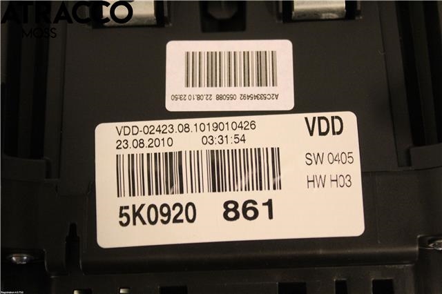 Instrumentpanel til VW Golf VI 2008-2012  (5K0920861X|)