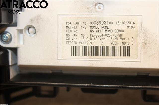 Instrumentpanel til Peugeot 3008 2009-2016 (Type I) (6103Y4|)
