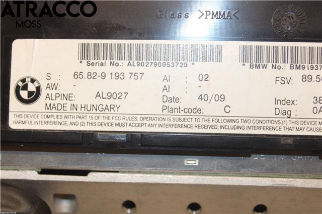 Multimedia display (MCU - Media Controller Unit) til BMW 5-Serie 2003-2010 (E60/E61) (E60/E61) (65829193757|)