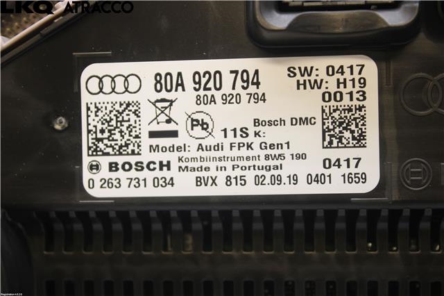 Instrumentpanel til Audi Q5 2017-->> (Type II)  (80A920794|)