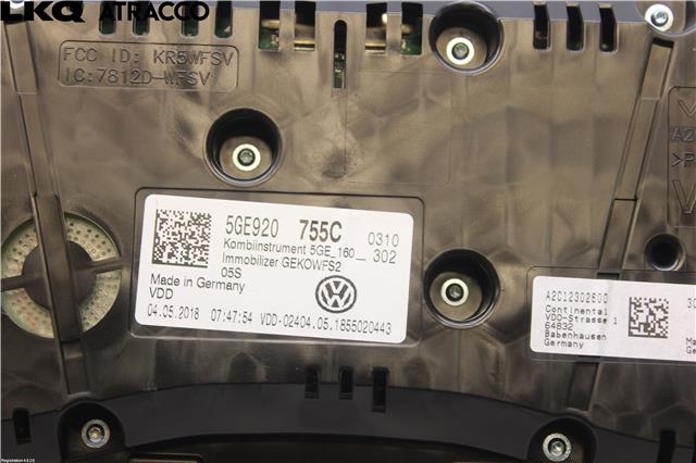 Instrumentpanel til VW e-Golf 2014-2017 (Fase 1)  (5GE920755C|)