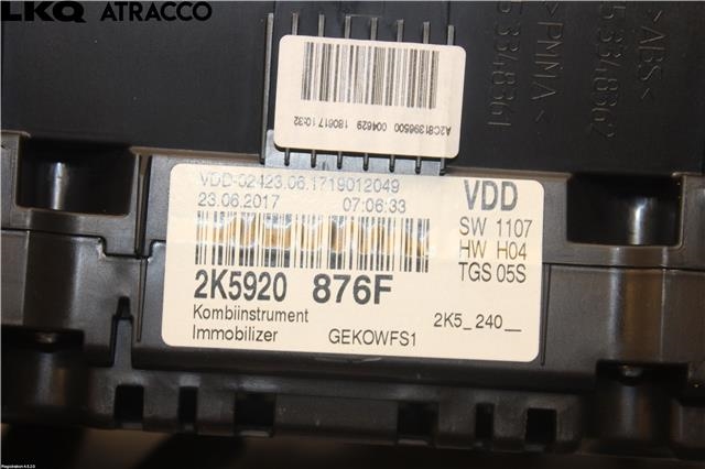 Instrumentpanel til VW Caddy 2015-2020 (Type III, Fase 3)  (2K5920876F|)
