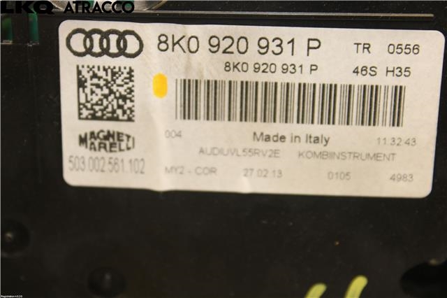 Instrumentpanel til Audi A4 2007-2014 (Type IV) (B8) (B8) (8K0920931P|)