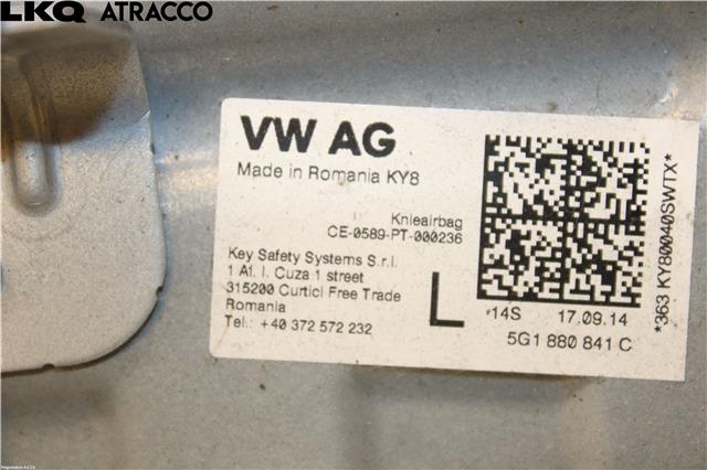 Airbag kne til Škoda Octavia 2013-2016 (Type III, Fase 1)  (5G1880841C|)