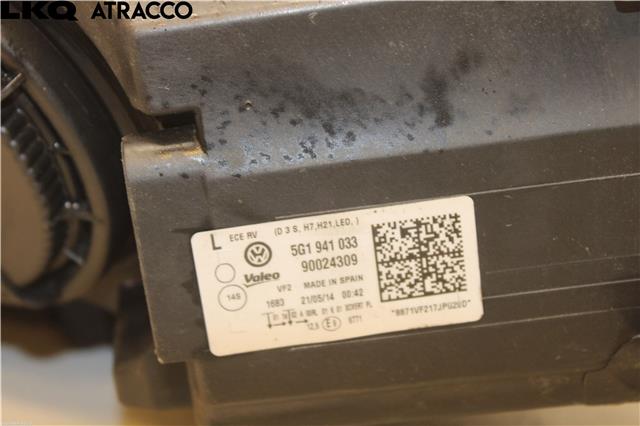 Frontlykt venstre halogen til VW Golf VII 2012-2017 (Fase 1)  (5G1941043|)