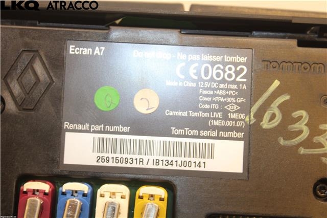 Bilstereo navigasjon til Renault Megane 2009-2016 Type III (259150931R|)