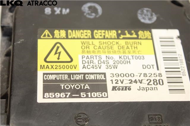 Styreenhet xenon/ballast til Toyota Avensis 2009-2015 (Type III, Fase 1)  (596751050|)