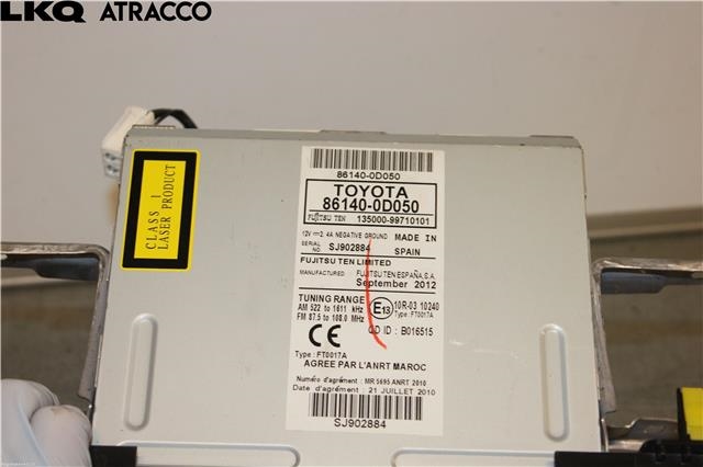 Bilstereo til Toyota Yaris 2012-2014 (Type III, Fase 1)  (861400D050|)