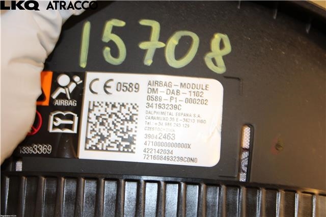 Airbag rattpute til Opel Astra K 2015-->>  (39042463|)