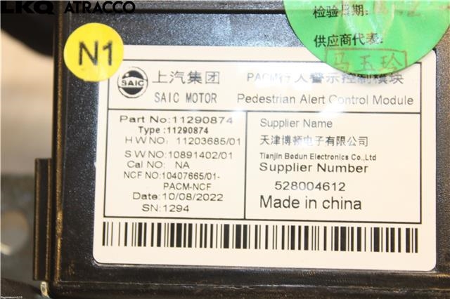 Styreenhet diverse til MG MG4 2022-->>  (11290874|)