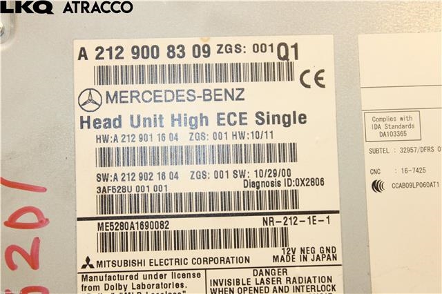 Bilstereo til Mercedes E-Klasse 2009-2013 (Fase 1) (W212) (W212) (A2129008309|)