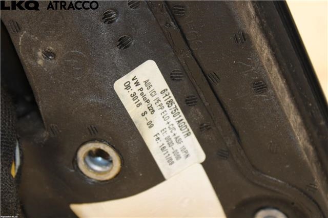 Speil venstre til VW Polo 2009-2014 (Type V, Fase 1)  (6R1857507K|)