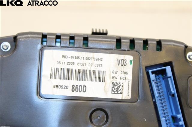 Instrumentpanel til VW Polo 2009-2014 (Type V, Fase 1)  (6R0920860DX|)