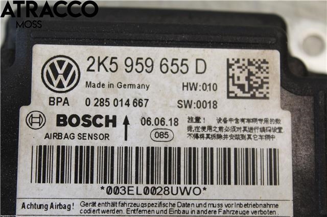 Airbag elektronikk til VW Caddy 2015-2020 (Type III, Fase 3)  (2K5959655D|)