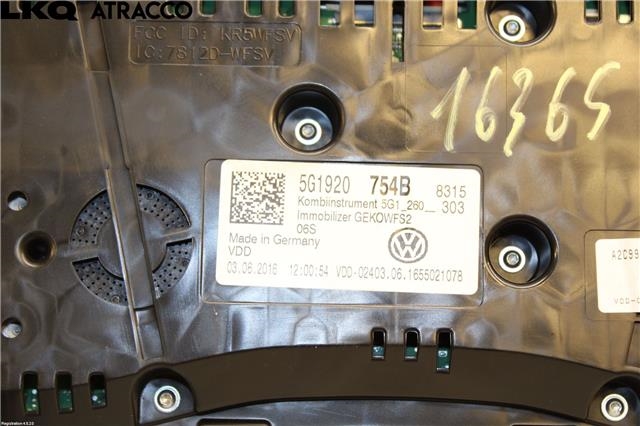 Instrumentpanel til VW Golf VII 2012-2017 (Fase 1)  (5G1920754B|)