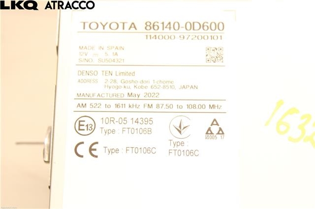Bilstereo til Toyota Yaris Cross (SUV) 2021-->>  (861400D600|)