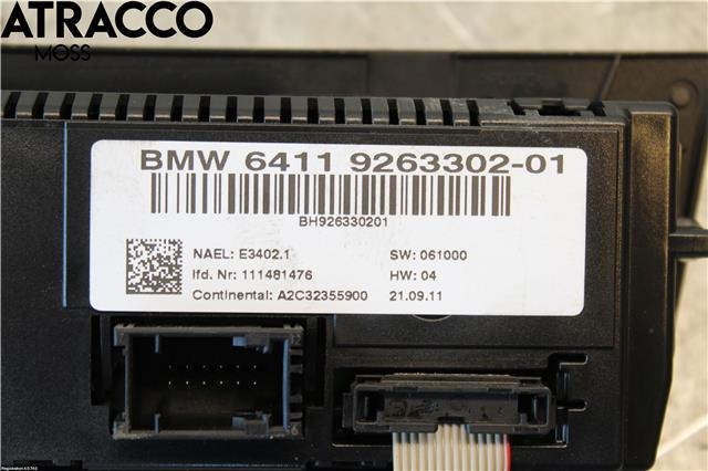 Varmeapparat betjening til BMW 3-Serie 2005-2011 (E90/E91/E92/E93) (E90/E91/E92/E93) (64119286618|)