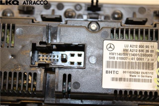 Varmeapparat betjening til Mercedes E-Klasse 2013-2016 (Fase 2) (W212) (W212) (A2129009011|)