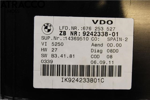 Instrumentpanel til BMW 3-Serie 2005-2011 (E90/E91/E92/E93) (E90/E91/E92/E93) (62109316119|)