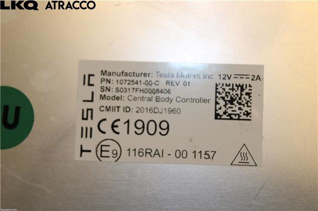 Styreenhet comfort (BCM) til Tesla Model X 2016-->>  (104545100J|)