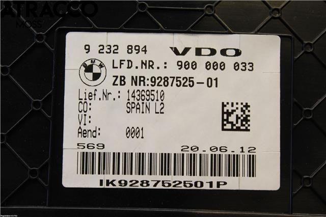 Instrumentpanel til BMW 3-Serie 2012-2018 (F30/F31/F34) (F30/F31/F34) (62108718301|)