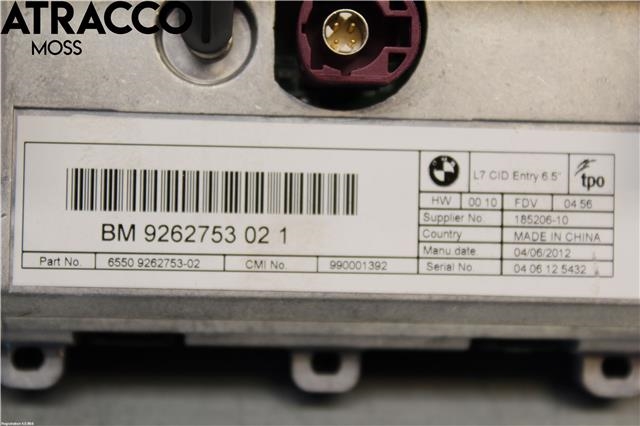 Multimedia display (MCU - Media Controller Unit) til BMW 3-Serie 2012-2018 (F30/F31/F34) (F30/F31/F34) (65509270393|)