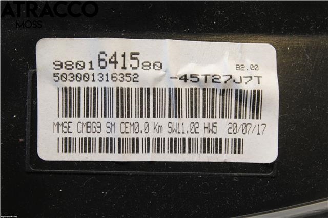 Instrumentpanel til Peugeot Partner 2015-2019 (Type II, Fase 2)  (9801641580|)