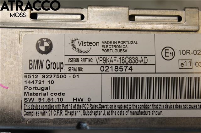 Bilstereo til BMW 1-Serie 2004-2011 (E81/E82/E87/E88) (E81/E82/E87/E88) (65129227500|)