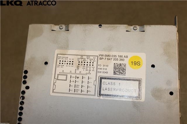 Bilstereo til VW Golf, Plus/Cross 2009-2013 (Fase 2)  (1T0057680K|)