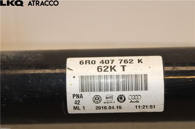 Drivaksel høyre foran til VW Polo 2014-2017 (Type V, Fase 2)  (6R0407762K|)