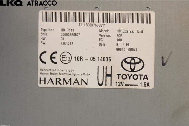 Styreenhet DAB til Toyota RAV4 2019-->> (Type V)  (8684006041|)