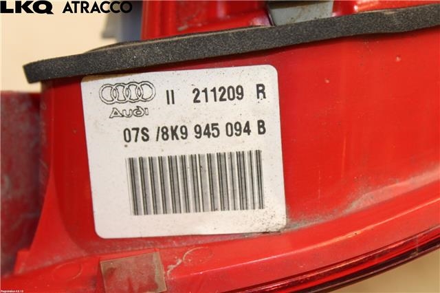 Baklykt høyre indre til Audi A4 2007-2014 (Type IV) (B8) (B8) (8K9945094B|)