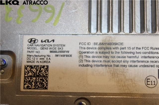 Bilstereo navigasjon til Kia e-Soul 2019-->> (Type III)  (96560J2830FHV|)