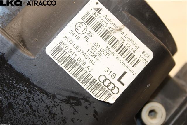 Frontlykt venstre halogen til Audi A4 2007-2014 (Type IV) (B8) (B8) (8K0941029AJ|)