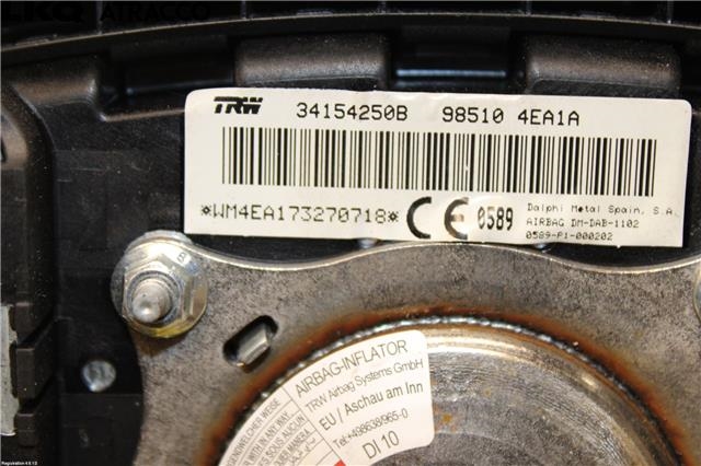 Airbag rattpute til Nissan Qashqai 2014-2021 (Type II)  (985104EA1A|)