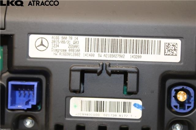 Multimedia display (MCU - Media Controller Unit) til Mercedes CLA 2013-2019 (C117) (C117) (A1669007814|)