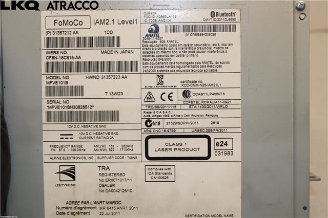 Bilstereo til Volvo V40 2012-2019  (36001114|)