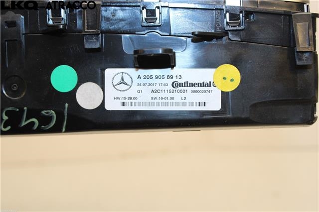Varmeapparat betjening til Mercedes C-Klasse 2014-2018 (Fase 1) (W205) (W205) (A2059058913|)