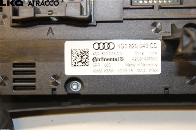 Varmeapparat betjening til Audi A6, Allroad 2012-2014 (Type III, Fase 1) (C7) (C7) (4G0820043CD|)