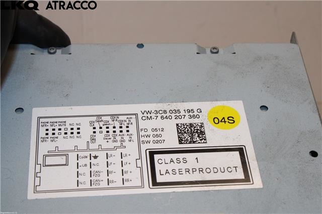Bilstereo til VW Tiguan 2007-2011 (Type I, Fase 1)  (1T0057680D|)