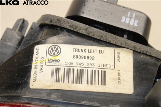 Baklykt venstre indre til VW Golf VI 2008-2012  (5K0945093AB|)