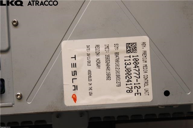 Multimedia display (MCU - Media Controller Unit) til Tesla Model S 2013-2016 (Fase 1) (108433300C|)