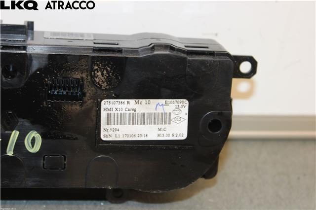 Varmeapparat betjening til Renault Zoe 2013-2019 (Fase 1)  (275107386R|)
