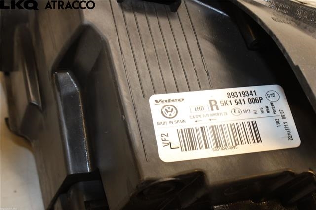 Frontlykt høyre halogen til VW Golf VI 2008-2012  (5K1941006P|)
