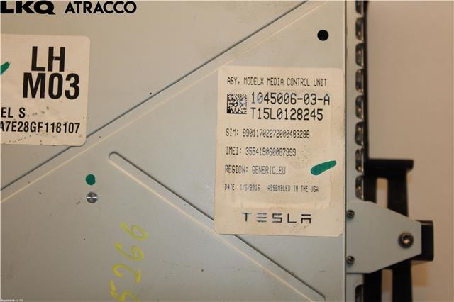 Multimedia display (MCU - Media Controller Unit) til Tesla Model S 2016-2021 (Fase 2)  (108433300C|)