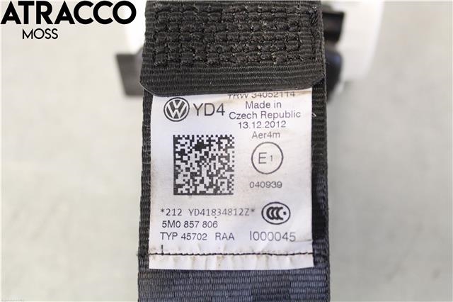 Sikkerhetsbelte bak høyre til VW Golf, Plus/Cross 2009-2013 (Fase 2)  (5M0857806|)